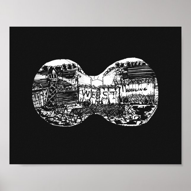 Poster Binocular view to the west (Devant)