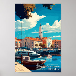 Poster Biograd na moru Croatie voyage vintage