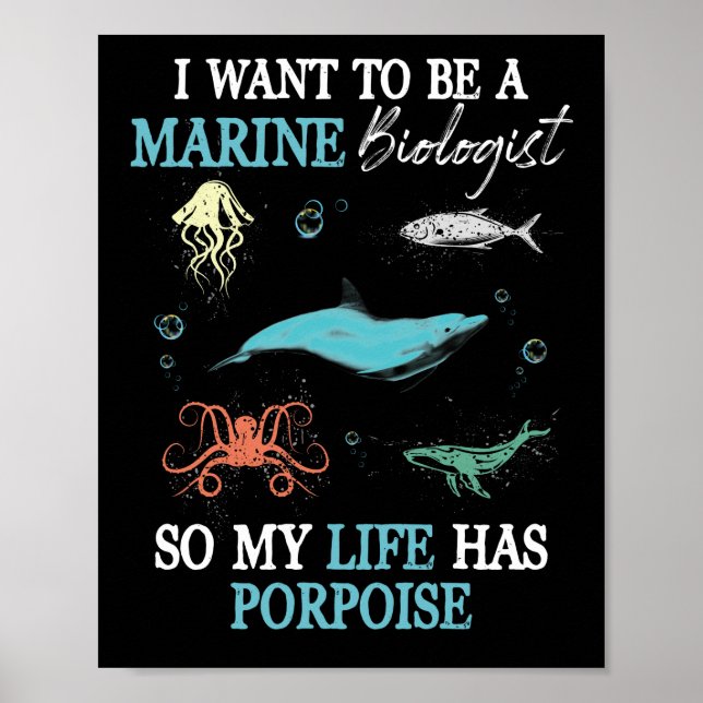 Poster Biologie marine veut être un biologiste marin (Devant)