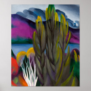 Poster Birch blanc du lac George   Georgia O'keeffe  