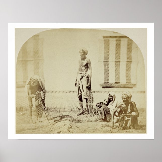 Poster Bird-Catcher, Low Caste Hindus à Delhi, 19e cen (Devant)