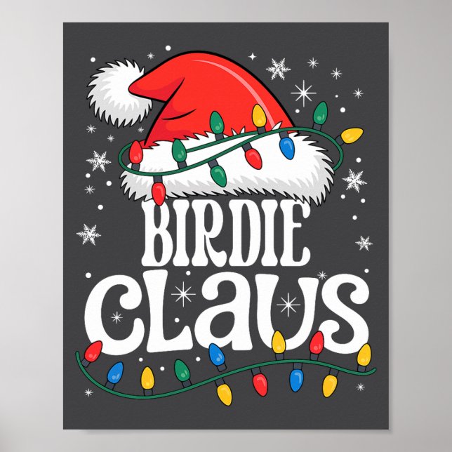 Poster Birdie Claus Funny Xmas Christmas Grandma Holiday  (Devant)