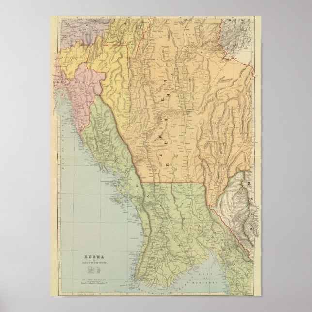 Poster Birmanie et pays limitrophes (Devant)