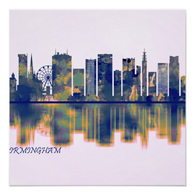 Poster Birmingham Skyline (Devant)