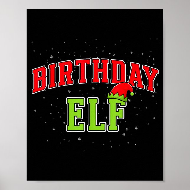 Poster Birthday Elf Christmas Family Matching Group Xmas  (Devant)