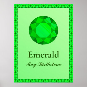 Poster Birthstone Illustration for May - Emerald  