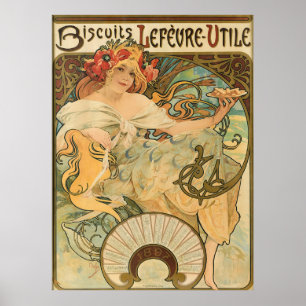 Poster Biscuits Lefeure-utile - par Alphonse Mucha
