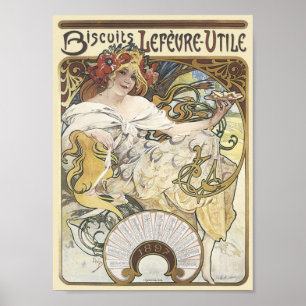 Poster Biscuits Lefevere Utile Vintage Ad