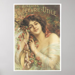 Poster Biscuits Lefevre Utile Vintage Ad 2