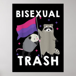 Poster Bisexual Trash Gay Pride Rainbow LGBT Raccoon