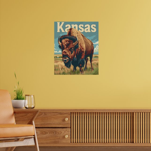 Poster Bison américain du Kansas (Salon 2)