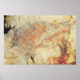 Poster Bison, des cavernes chez Altamira, c.15000 AVANT