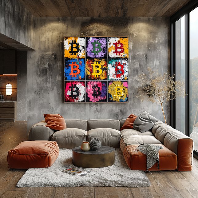 Poster Bitcoin Graffiti Art Collection avec des couleurs  (Créateur téléchargé)