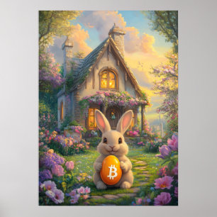 Poster Bitcoin Lapin de Pâques Crypto Rabbit Trou