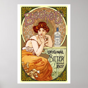 Poster Bitters de Becher, 1807, Art Nouveau