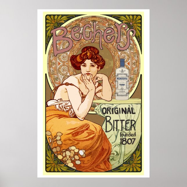 Poster Bitters de Becher, 1807, Art Nouveau (Devant)