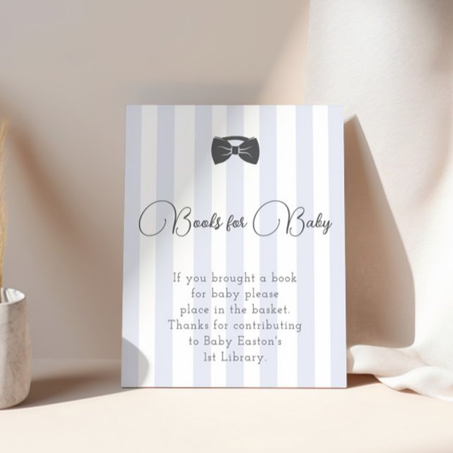 Poster Bitty Bow Oh Boy Baby shower Livres pour Baby Sign (Créateur téléchargé)