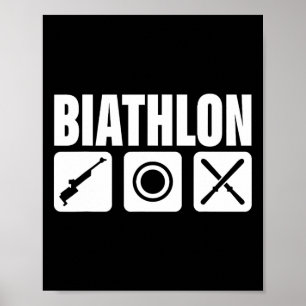 Poster Bizarre Biathlon Biathlète Cible Sport Tir Sk