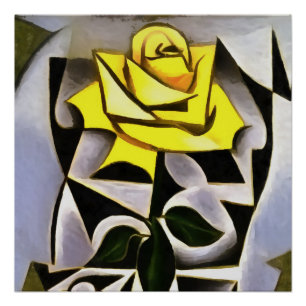 Poster Bizarre Géométrique Rose Jaune