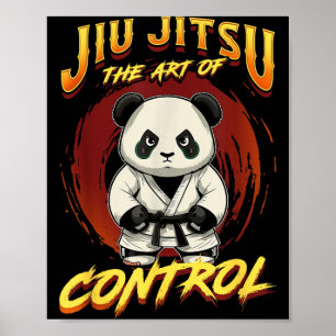 Poster BJJ l'art du contrôle - Grappling Jiu Jitsu Panda