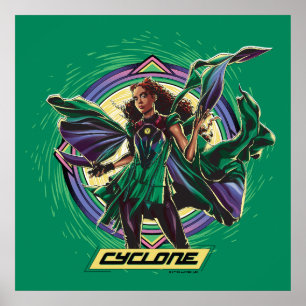 Poster Black Adam   Graphique de caractères de cyclone