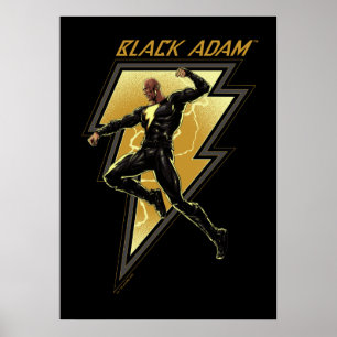 Poster Black Adam Lightning Bolt Illustration du caractèr