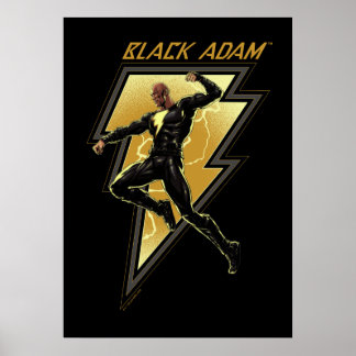 Poster Black Adam Lightning Bolt Illustration du caractèr