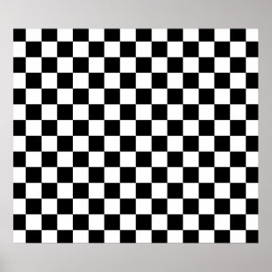 Poster Black and white checkered pattern
