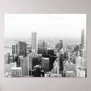 Poster Black and White Chicago Illinois