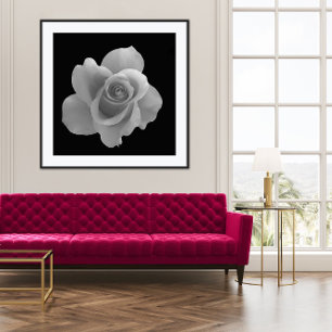 Poster Black and White Flower Photography