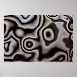 Poster Black and white Jasper stone