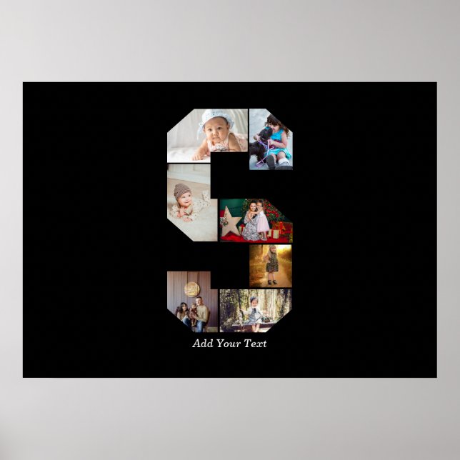 Poster Black and White Letter S Photo Collage (Devant)