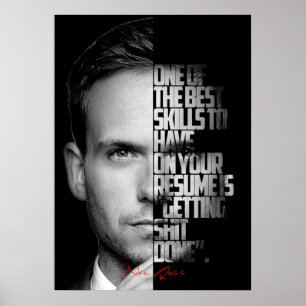 Poster Black and white Mike Ross quote