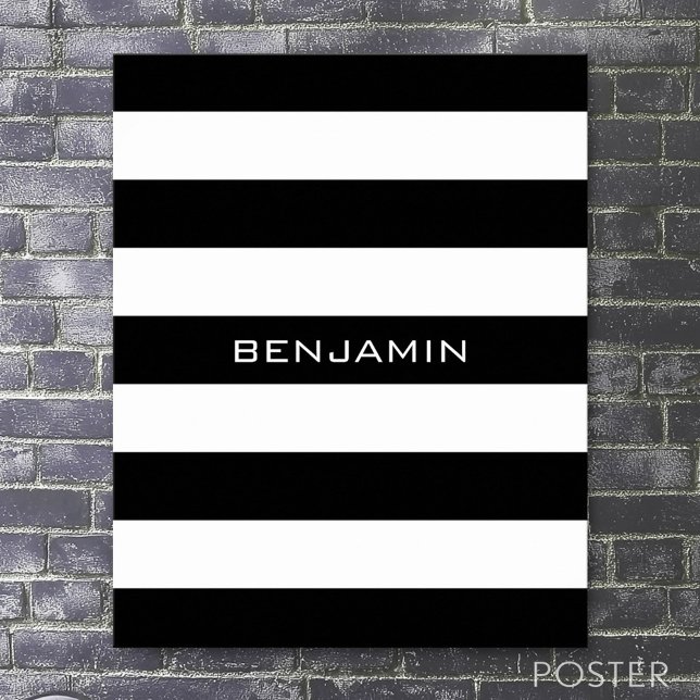 Poster Black and White Striped (Custom Sporty Poster)