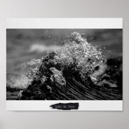 Poster Black and White Tropical Ocean Wave Art imprimable