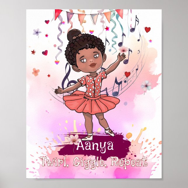 Poster Black Baby Ballerina Wall Art (Devant)
