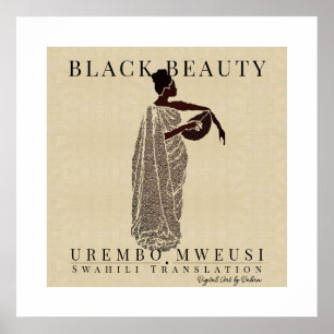 Poster Black Beauty Une femme africaine détient un patrim