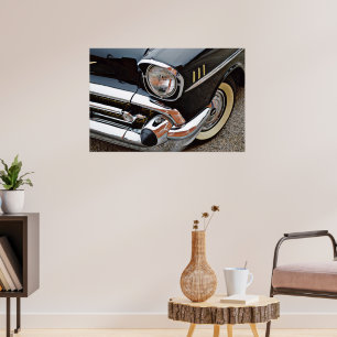 Poster Black Bel Air Classic Vintage Voiture Fender