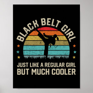 Poster Black Belt Girl Karate Jiu Jitsu Taekwondo Martial