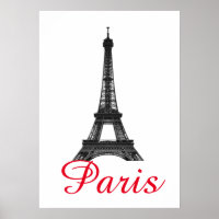 Black Blanc Tour Eiffel Paris Love City Travel