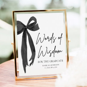Poster Black Bow Graduation Party Conseils Paroles de sag
