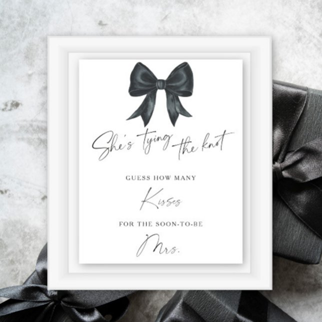 Poster Black bow nuptiale Combien de baisers (Créateur téléchargé)