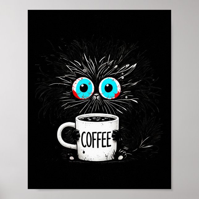 Poster Black Cat Its Fine Im Fine Everything Is Fine Funn (Devant)