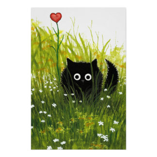 Poster Black Cat Love par Bihrle