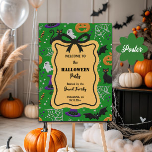 Poster Black Cats Ghosts Bats Halloween Bienvenue