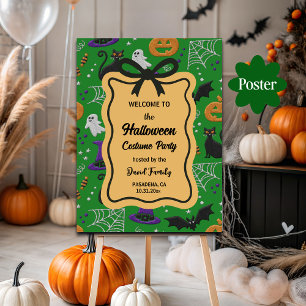 Poster Black Cats Ghosts Halloween Costume fête Bienvenue