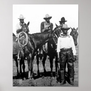 Poster Black Cowboys À Bonham Texas 1890