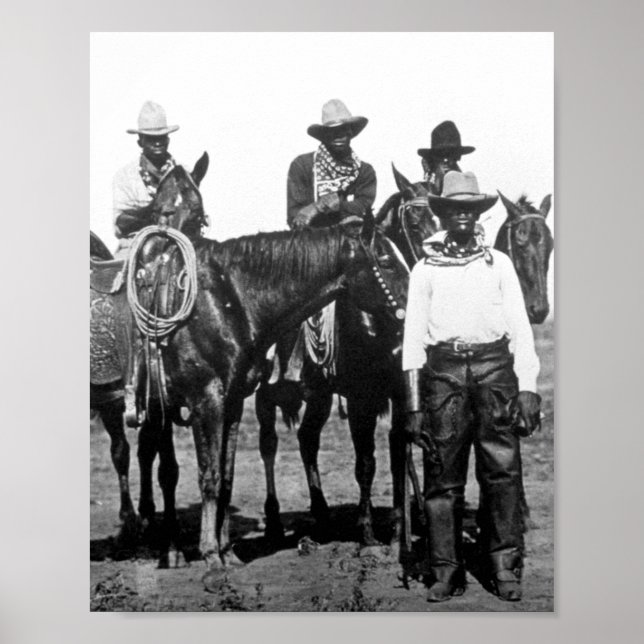 Poster Black Cowboys À Bonham Texas 1890 (Devant)