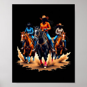 Poster Black Cowgirl Texas Western Rodeo Melanin Black Hi