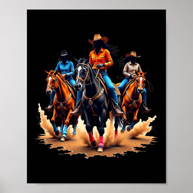 Poster Black Cowgirl Texas Western Rodeo Melanin Black Hi (Devant)